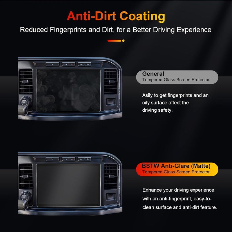 BSTW for 2025 F250 Matte Screen Protector for 2023 2024 2025 Ford F250 F350 F450 SYNC 4 12" Display for Ford F250 Super Duty Accessories Anti Glare Tempered Glass Protective Film (F250 12-In Matte) - Image 3